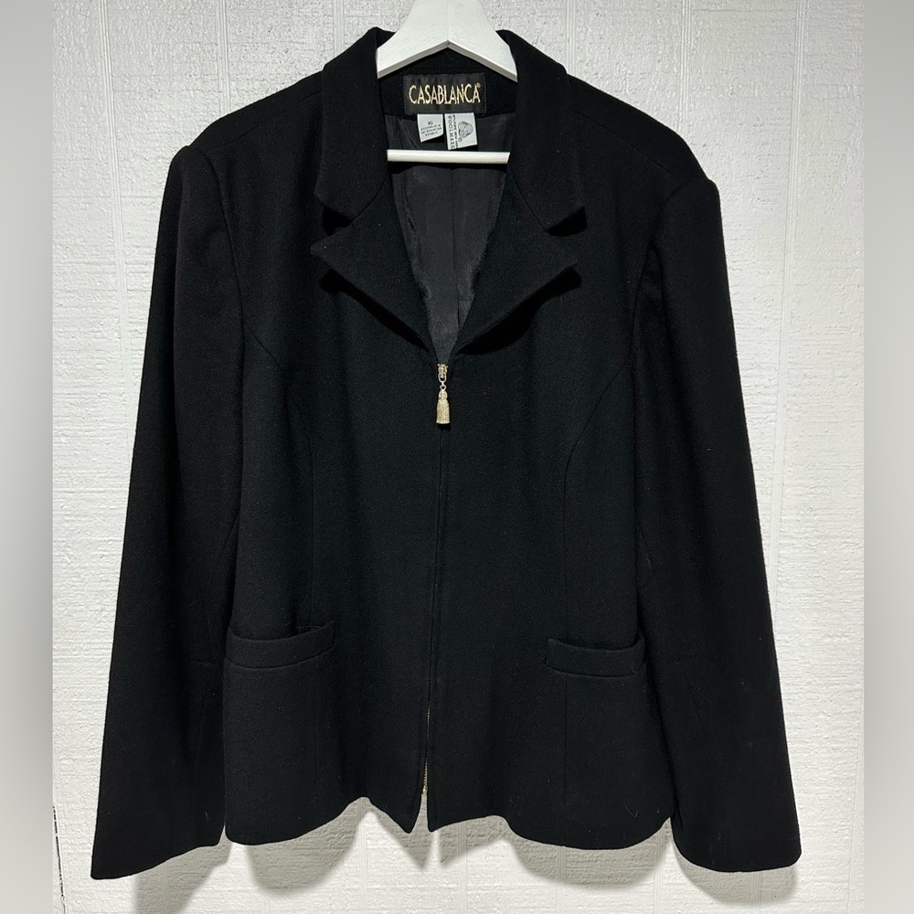 Casablanca wool black jacket size 16